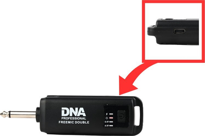 Set mikrofoni pa tel profesional 2.4 GHz, kapsulë dinamike kardioide, lidhje USB‑C, i zi