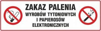Shenjë ndalim duhani dhe cigare elektronike PVC, 10 x 30 cm, e bardhë