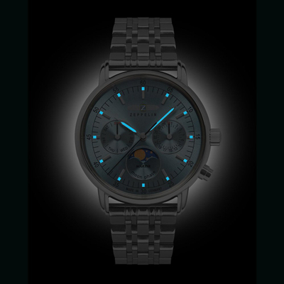 Женски часовник LZ14 Marine Moonphase Z8637M3, 36mm, кварц, не’рѓосувачки челик, бројчаник сино мраз