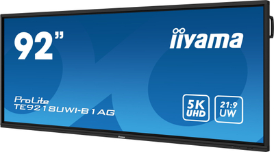 Ekran interaktiv Iiyama TE9218UWI-B1AG, 92", 5K Ultra HD, Wi-Fi, i zi