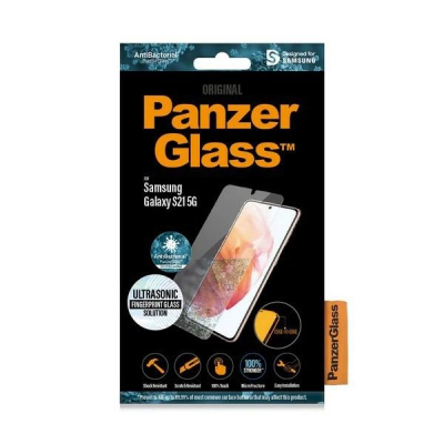 Mbrojtës ekrani PanzerGlass për Samsung Galaxy S21 5G, xham i temperum, antibakterial, i zi