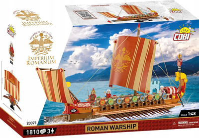 Set ndërtimi COBI Roman Warship 20071, anije lufte romake me blloqe, plot pjesë, shumëngjyrëshe