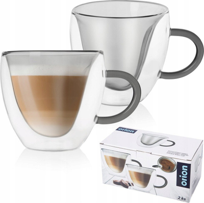 Сет чаши Orion DOUBLE, стакло со двојни ѕидови, 280 ml, транспарентни