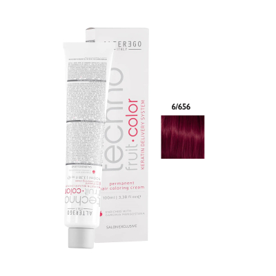 Ngjyrë për flokë Alter Ego Techno Fruit Color, 6/656 Dark Blonde Red Intense Mahogany, 100 ml