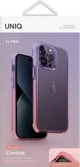 Maskë telefoni Uniq Combat Duo për iPhone 14 Pro 6.1", antishok, lilë e rozë