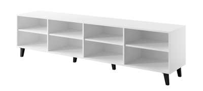 Komodë Bed Meble RTV Etna, 200x42x52 cm, MDF chipboard, e bardhë mat