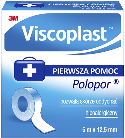 Руло фластер Viscoplast Polopor, 5m, 12.5mm, бел
