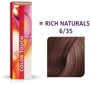Bojë flokësh Wella Professionals Color Touch 6/35, demi-permanente, 60 ml, e artë mahonive