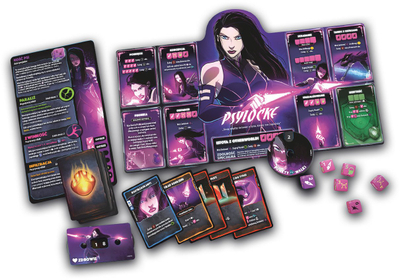 Lojë tavoline Marvel Dice Throne X-Men, Iceman Psylocke Storm Wolverine, për 2-4 lojtarë, me zare dhe letra, shumëngjyrëshe