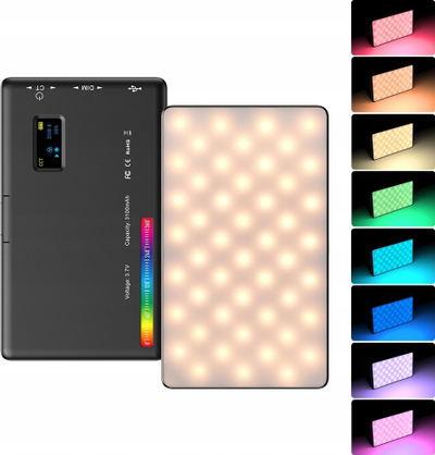Dritë LED Apexel APL FL07, 140 RGB, bateri 3100 mAh, me tripod, e zezë