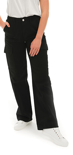 Pantallona Jacqueline de Yong JDYABBY Wide Leg Fit, të zeza