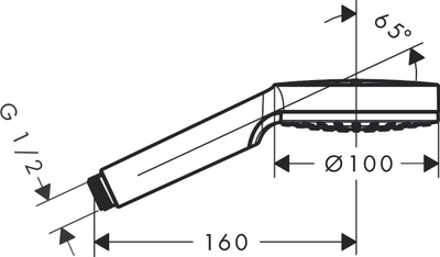 Dush dore Hansgrohe Crometta 1jet 26331400, Ø100mm, një rrymë, krom e bardhë