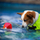 Lodër për qen Duvoplus Refresh Floating Ball, top që noton, me fishkëllimë, blu