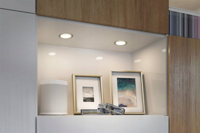 Set spote LED për mobilje Paulmann, 3x2.5W, diametër 65mm, ngjyrë ari mat