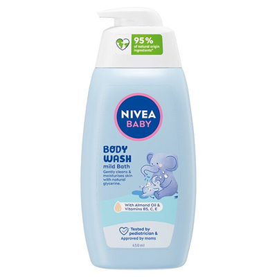 Xhel dushi për bebe Nivea Baby Gentle Bath Shower Gel, 450 ml
