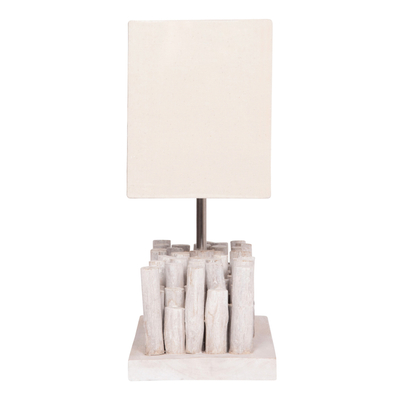 Lampë tavoline Twiggy HM4426, 50.5x16.5x40 cm, abazhure e bardhë, dru driftwood