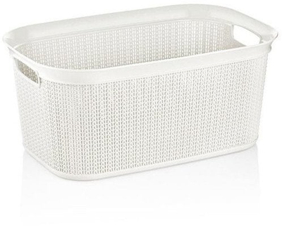 Shportë rrobash Üçsan Plastic LAUNDRY BASKET 38L KNIT M-080, 38L, plastike, e bardhë