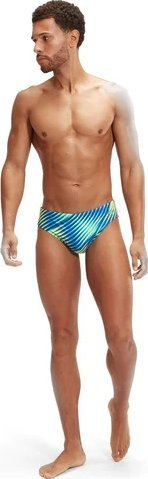 Rroba banje për burra Speedo Allover 7cm Digital Brief, Endurance+, të zeza me blu