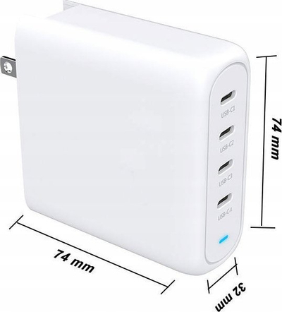 Karikues murale HighFive HI5 135W, 4x USB C, PD 3.0 QC 4.0, i bardhë