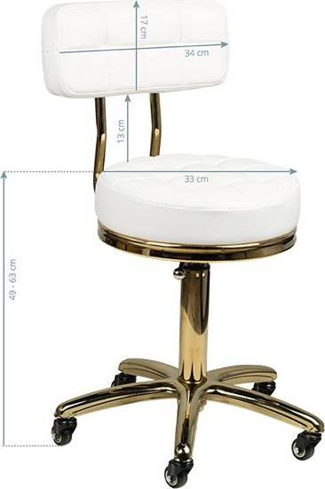 Козметичка столица Activeshop GOLD AM-961, ротирачка, бела