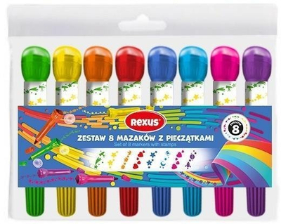 Set markerësh me vula, 8 copë, shumëngjyrësh