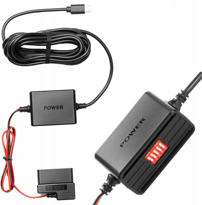 Adapter energjie për kamera parkimi 70mai Hardwire Kit OBD II, lidhje USB C, për makinë