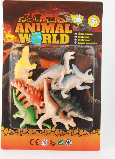 Lodër Animal World Dinosaurs On Blister 130-03071, set 12 copë, për kalamaj 3+