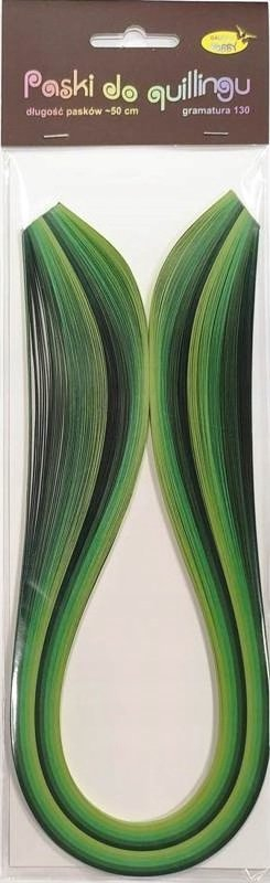 Shirita quilling pa markë, 3mm x 50cm, 100 copë, jeshile