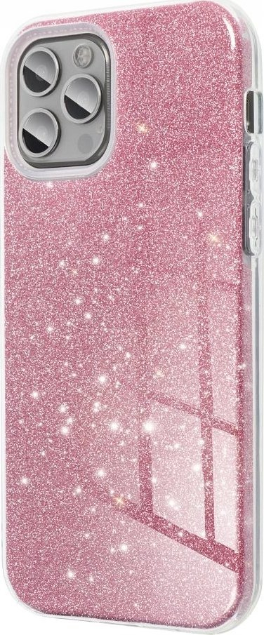 Mbrojtëse telefoni Forcell Shining për iPhone 16 Pro, TPU PC, rozë me shkëlqim