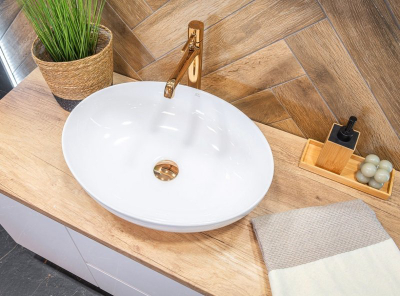 Lavaman countertop Laveo Amber VGR1621T, rrethor 41 cm, i bardhë
