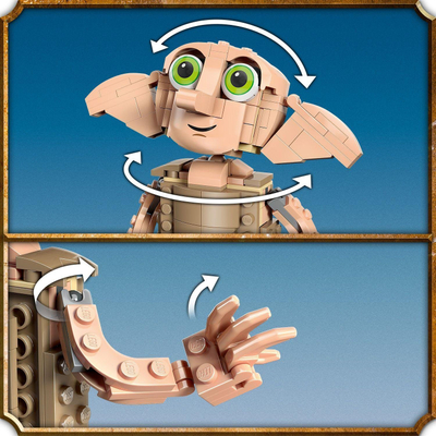 Set LEGO Harry Potter House Elf Dobby 76421, figurë për ndërtim, 19 cm i gjatë, me ngjyra