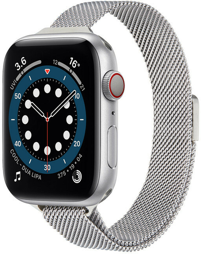 Rripa për orë dore 4wrist Apple, të argjendtë, 42, 44, 45 & 49 mm