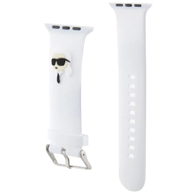 Rrip ore Apple Karl Lagerfeld Karl Head NFT, silikon, për Apple Watch 42/44, i bardhë