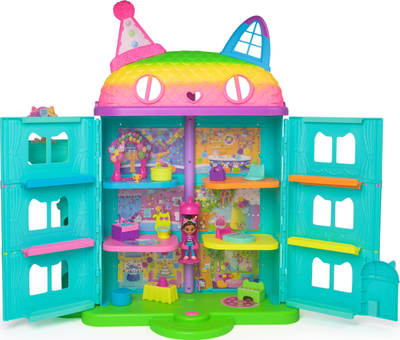 Lodër shpi kukullash Gabby's Dollhouse Rainbow Celebration, 60cm, me aksesorë, shumëngjyrëshe
