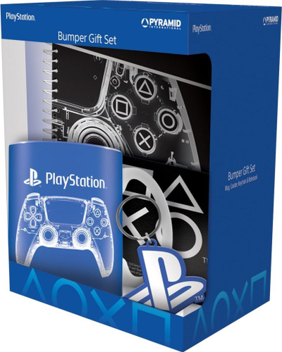 Set dhuratë PlayStation Pyramid International X-Ray, 4 në 1, filxhan fletore varëse çelësash, bardh e zi
