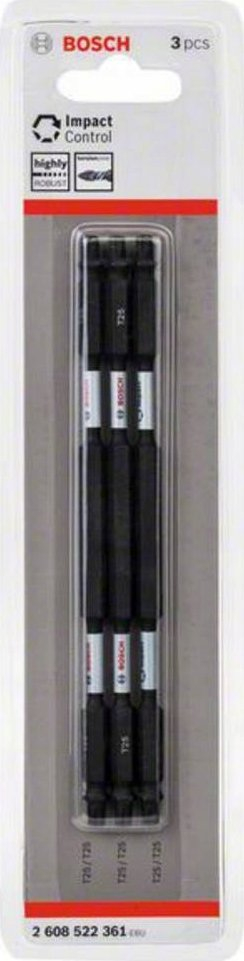 Set bit kaçavidash Bosch Impact T25, 150mm, Torx, set 3 copë