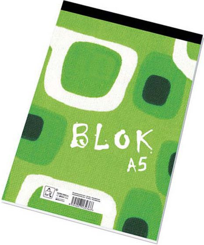 Bllok shënimesh Square Notepad A5, fletë me katrorë, 50 fletë, ngjyrë e bardhë