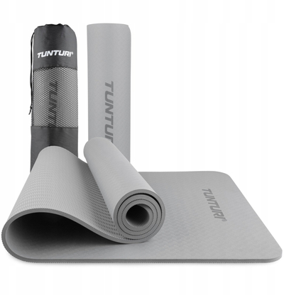 Tapet yoga Tunturi Yoga Mat 8mm, antirrëshqitës, gri