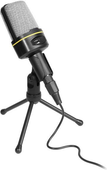 Mikrofon Tracer Screamer, i zi / argjendtë