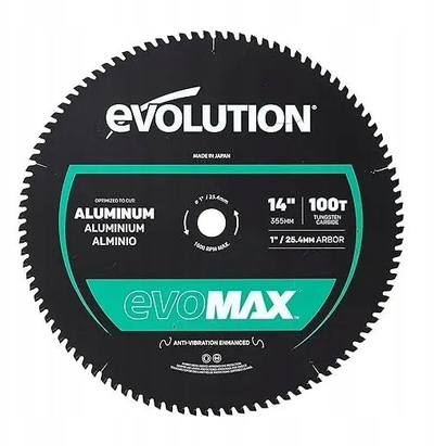 Disk sharrë Evolution EvoMAX 355mm, 100 dhëmbë TCT, për alumin