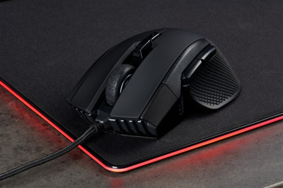 Гејминг глушец Corsair IRONCLAW RGB, 18000 DPI, со кабел, црн