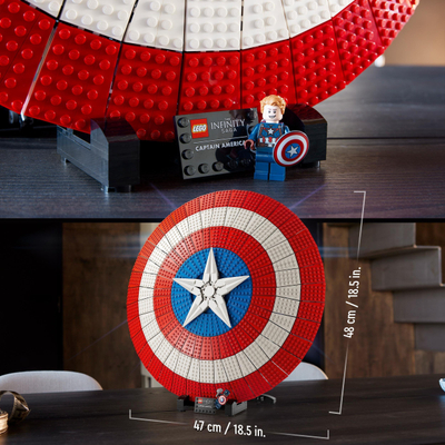 Set ndërtimi LEGO Marvel 76262 Mburoja e Captain America-s, 3128 copa, 47 cm, kuq-bardh-blu