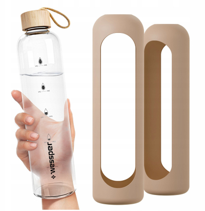 Kopertinë për shishe Wessper Activemax 1L, silikon fleksibël, ngjyrë bezhë