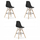 Karrige bari Lamal, set 3 copë, ergonomike, plastike, e zezë
