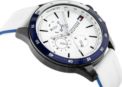 Orë dore Tommy Hilfiger 1791723, kronograf, 46mm, e bardhë