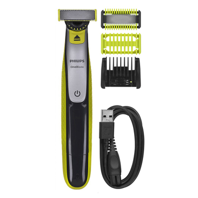 Aparat rroje Philips OneBlade 360 Face + Body QP2834/23, i rikarikueshëm, për fytyrë dhe trup, jeshil