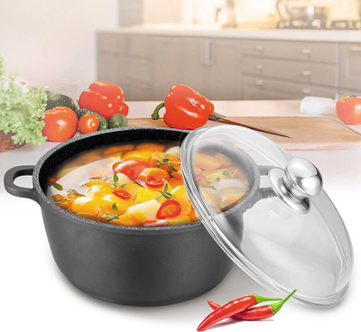 Tigan me kapak xhami Maestro, 20 cm, 2.1 l, ngjyrë granit