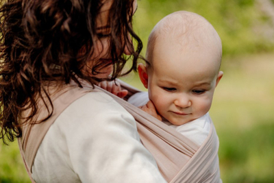 Shall mbajtës për bebe Cotton Baby Sling, 100% pambuk organik, 5 m, bezhë