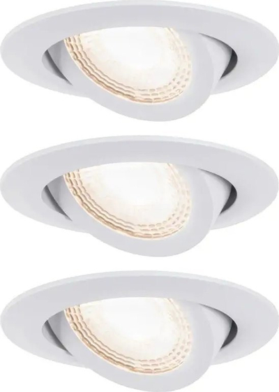 Spot i futur LED Paulmann 93388, set me 3 copa, 3 x 4.8W, i bardhë
