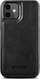 Këllëf telefoni ICarer Leather Oil Wax për iPhone 12 mini, lëkurë e vërtetë, i zi